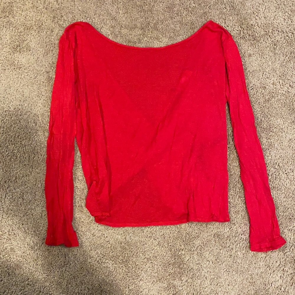 Red backless top